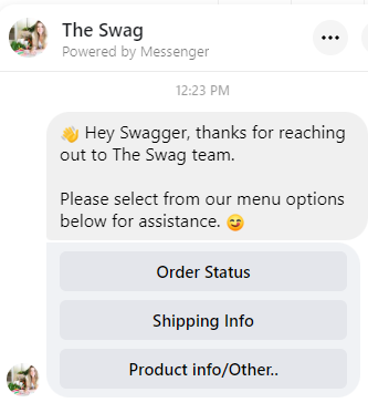 the swag on Messenger